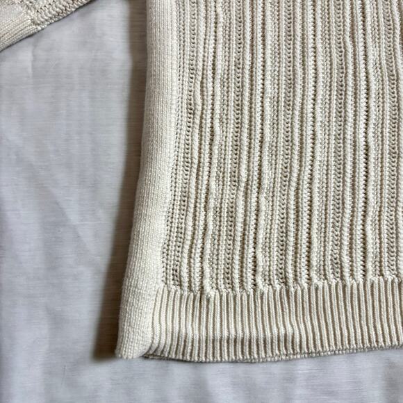 Banana Republic Over Sized Open-Stitch Sweater Off White Cream Size Medium - Picture 12 of 15